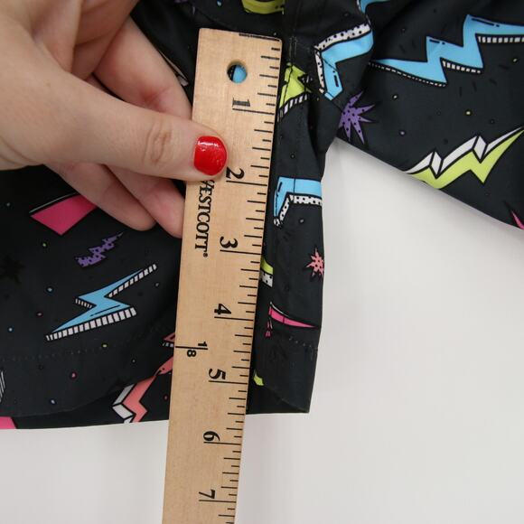 Boardies Apparel Mens Swim Trunks Black Lightning Bolt Neon Print Size M NWT - Picture 4 of 14